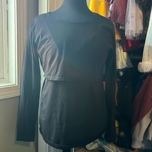 Black long sleeve breastfeeding shirt in size Large
